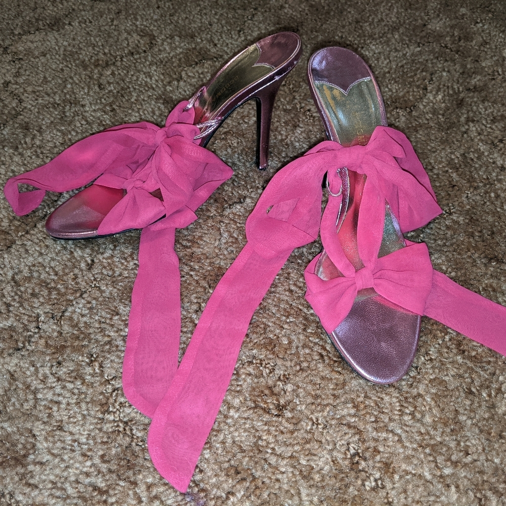 Pink BCBGMaxAzria Heeled Sandals